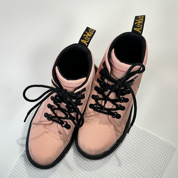 Dr Martens Combs Combat Boots Ankle Pink Lace Up Lug Sole Womens US 6 - Picture 2 of 13